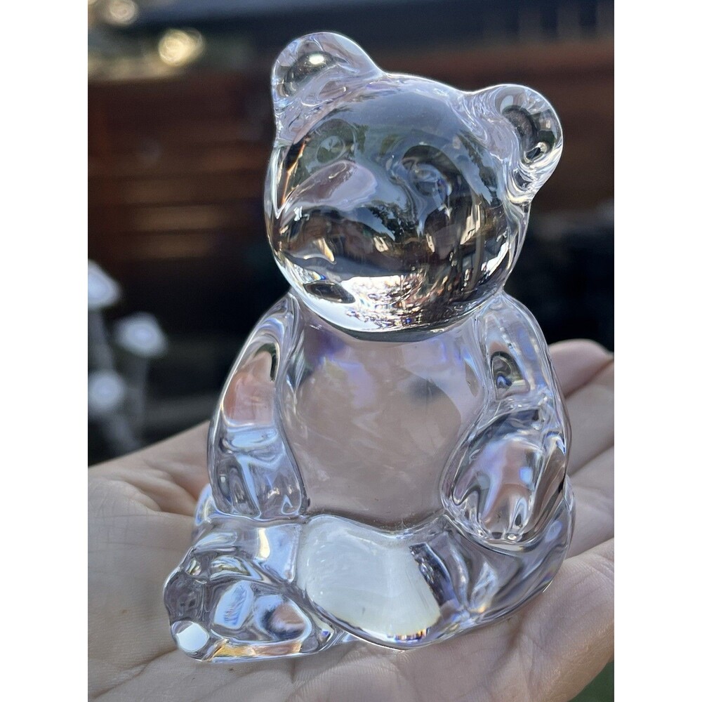 Princess House Crystal Teddy Bear Figurine 24% Lead Crystal West Germany Vintage